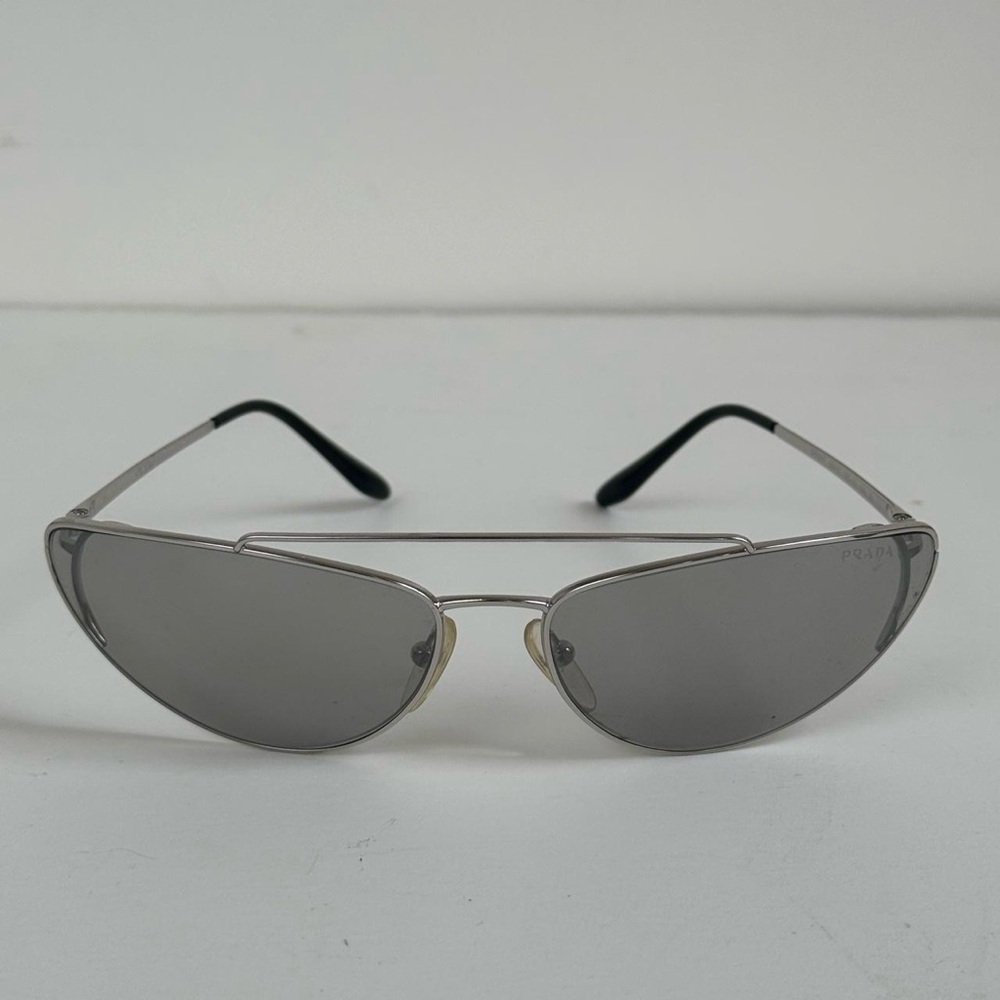 PRADA Aviator Silver Metal Sunglasses with Gray Lenses - Picture 2 of 8